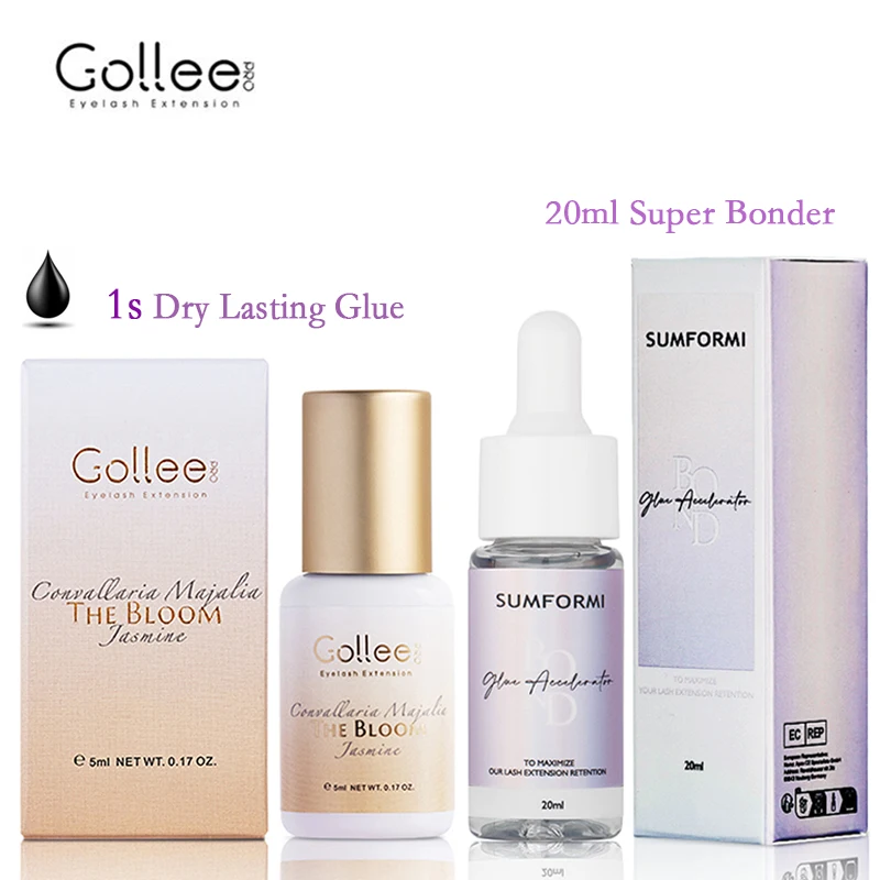 Gollee Glue Accelerator Super Bonder help Dry Glue Eyelash No stimulate Floral Scent 1s Dry Adhesive 5ml Lash Extension Supplies