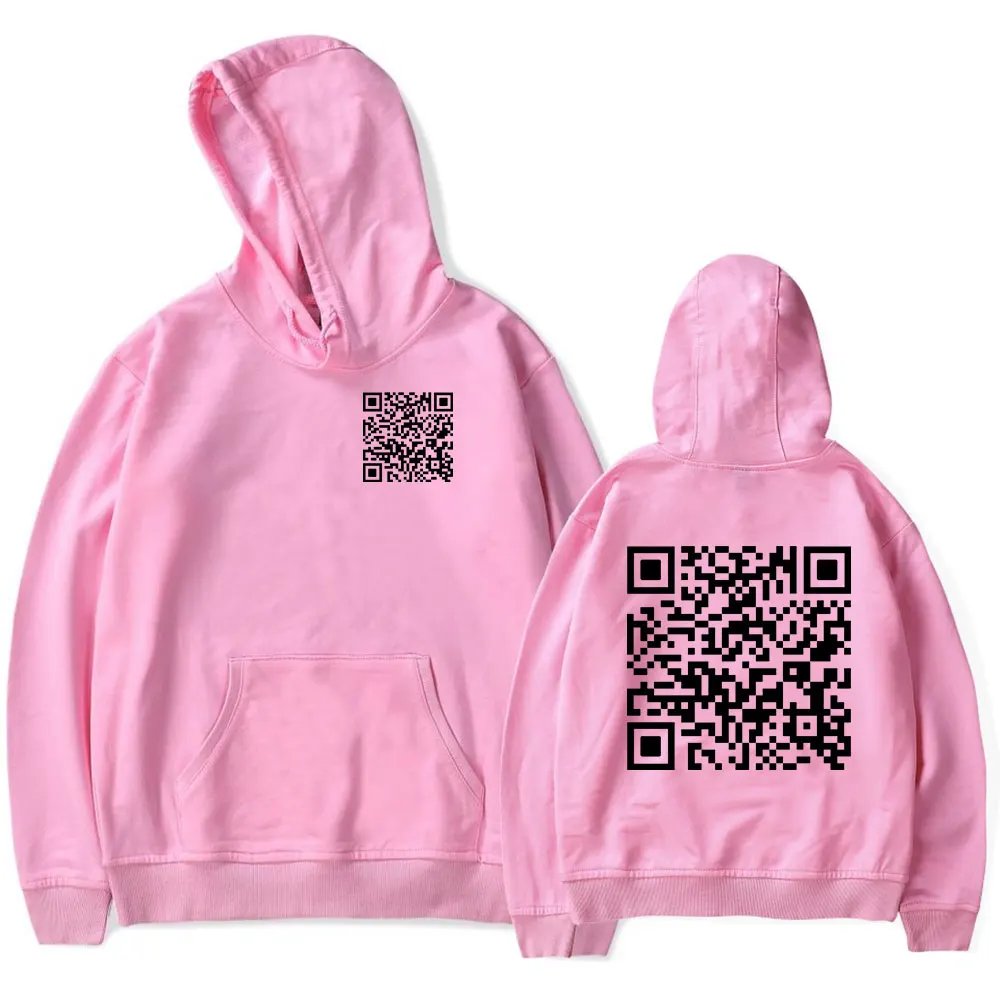 Engraçado código qr digital com capuz quero me data código qr com capuz cordão bolso moletom masculino/feminino hip hop pullovers roupas