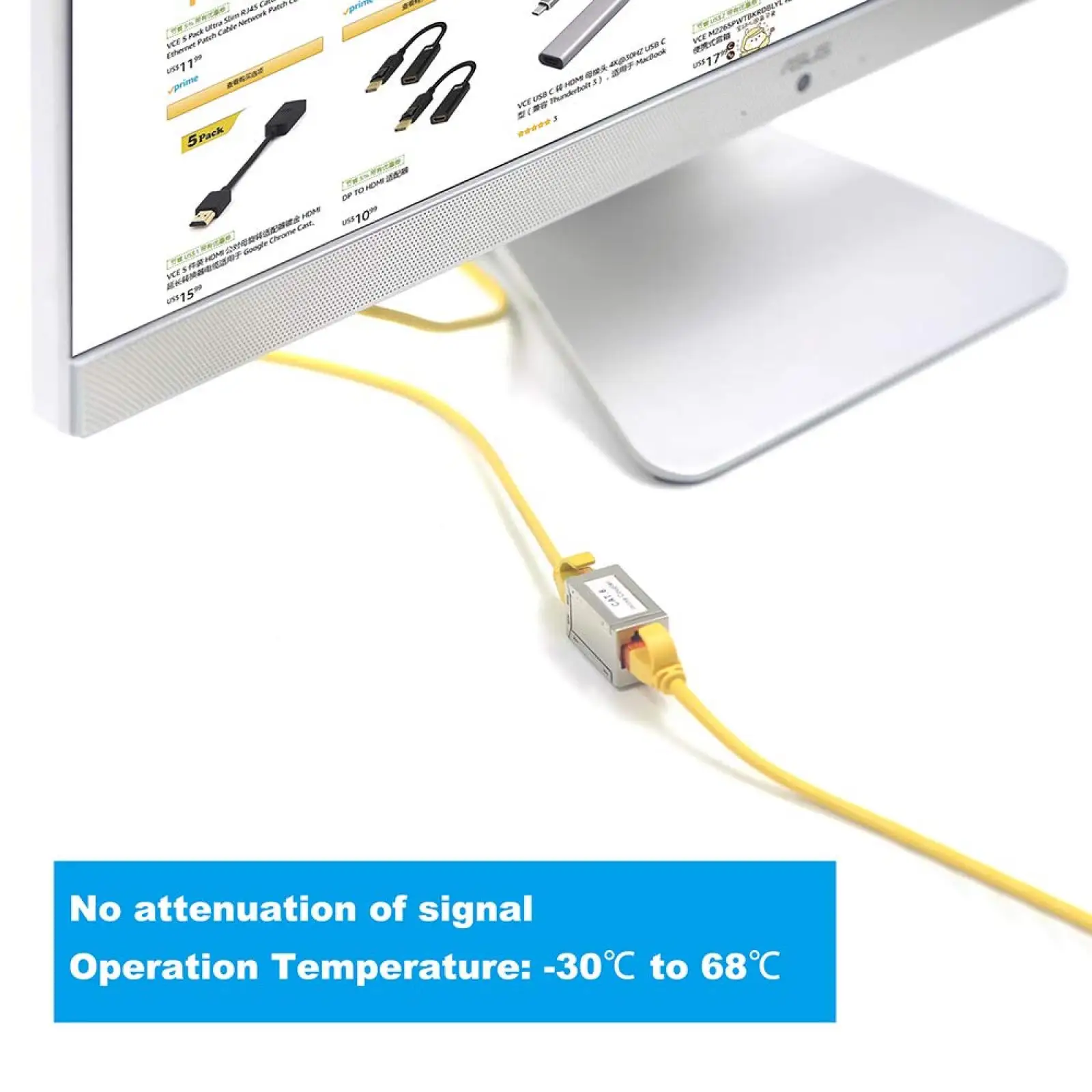 5Pcs RJ45 Cat6 Coupler Shielded Ethernet Cable Extender Inline Coupler PoE Female to Female Connector 8P8C 10Gbps