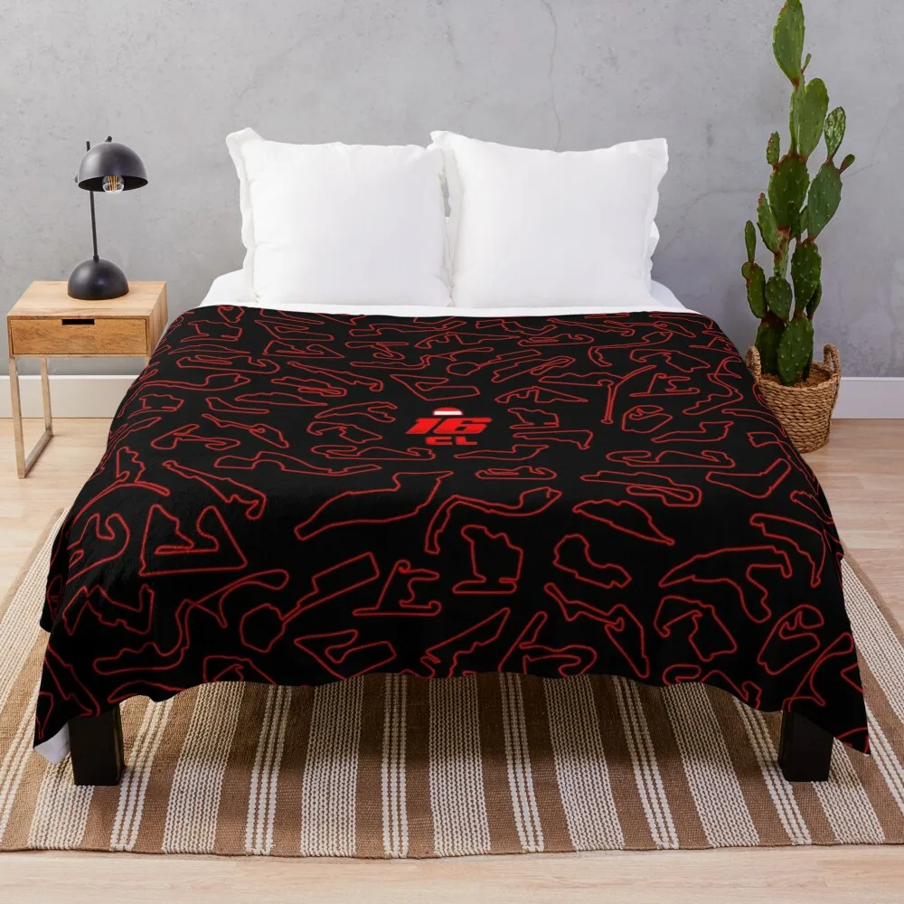 Charles Leclerc - Circuits Throw Blanket blankets and throws Stuffed Blankets Plaid on the sofa