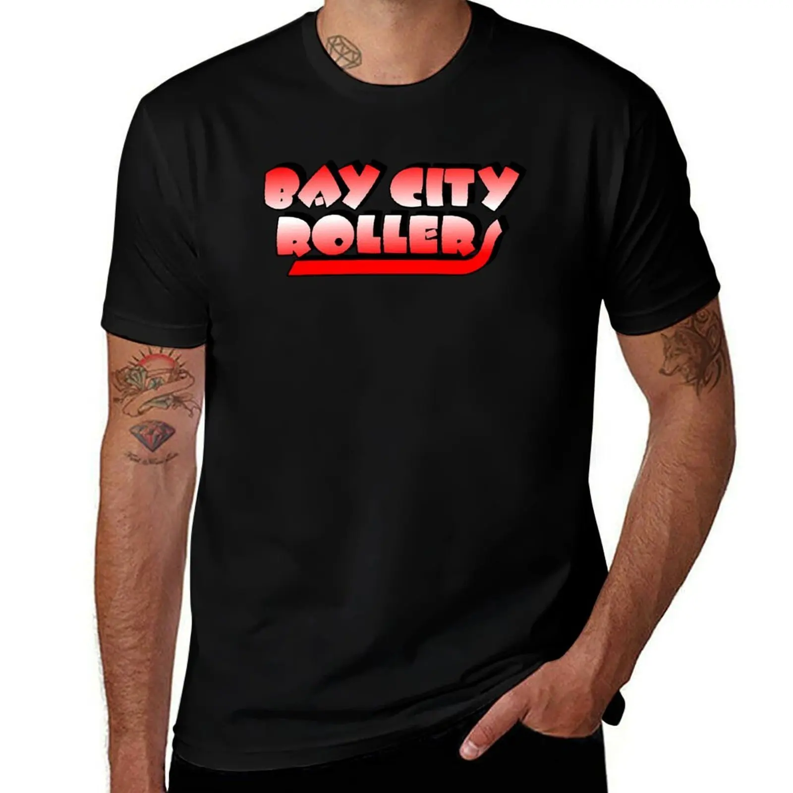 Bay City Rollers (Red) T-Shirt Breathable Mesh Panel T-Shirt