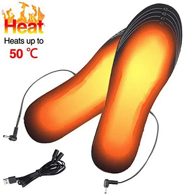 USB Electric Heated Insoles Pad Unisex Heated Shoe Insoles Winter Outdoor Sport Feet Warming Insoles Foot Warming Feet Warmer