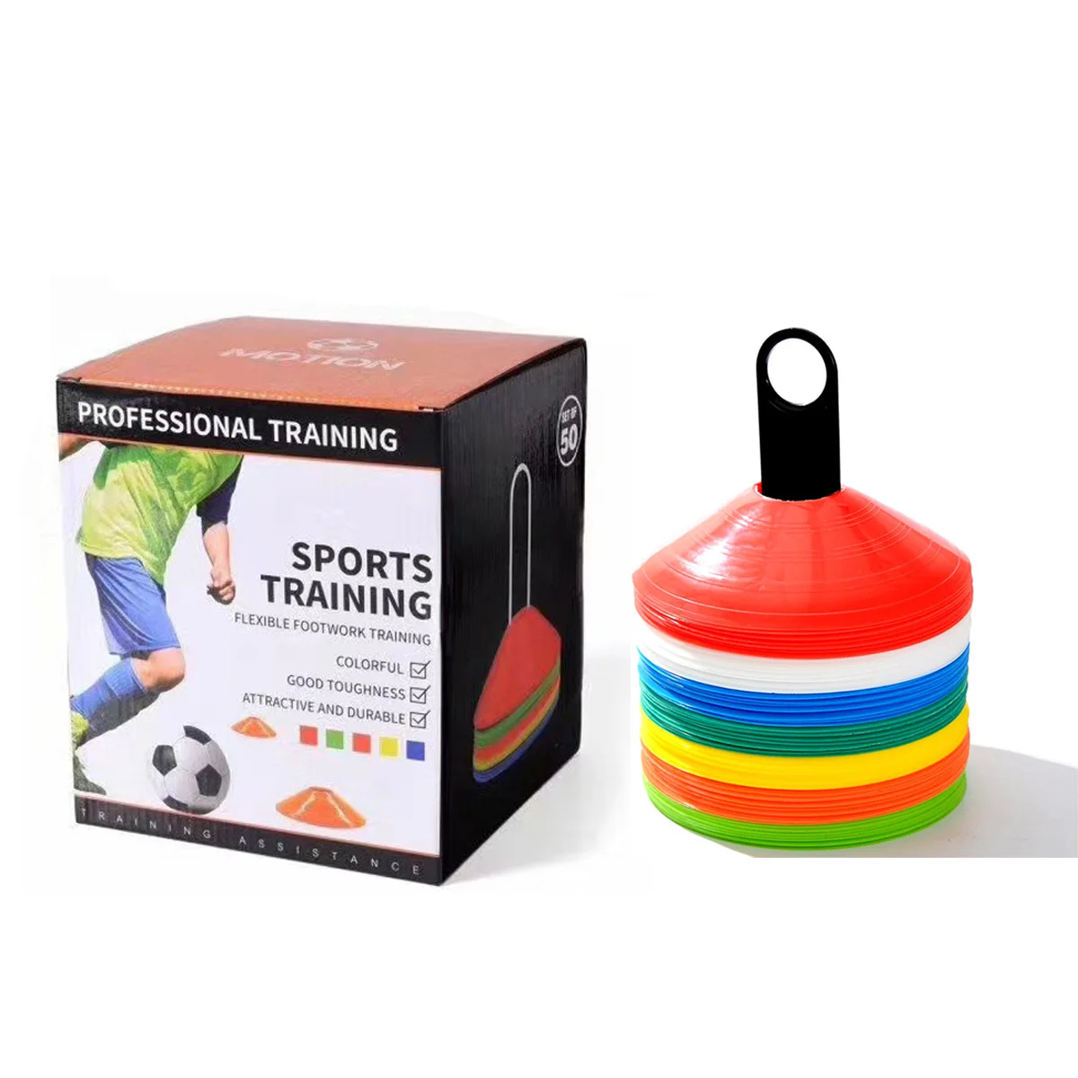 

50pcs Cone Set Football Training Sign Disk Obstacle Sign Cone Agility Exercise Obstacle Avoidance Football Sports Accessories