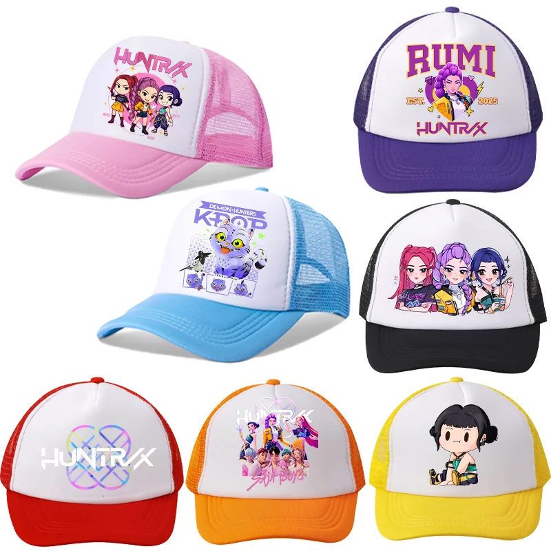 KPOP شيطان الصيادين قبعة بيسبول HUNTRIX فيلم قبعات عادية Y2k لطيف قبعة سائق الشاحنة الصيف للجنسين المراهقين تشغيل Sunhat الاطفال فتاة هدية
