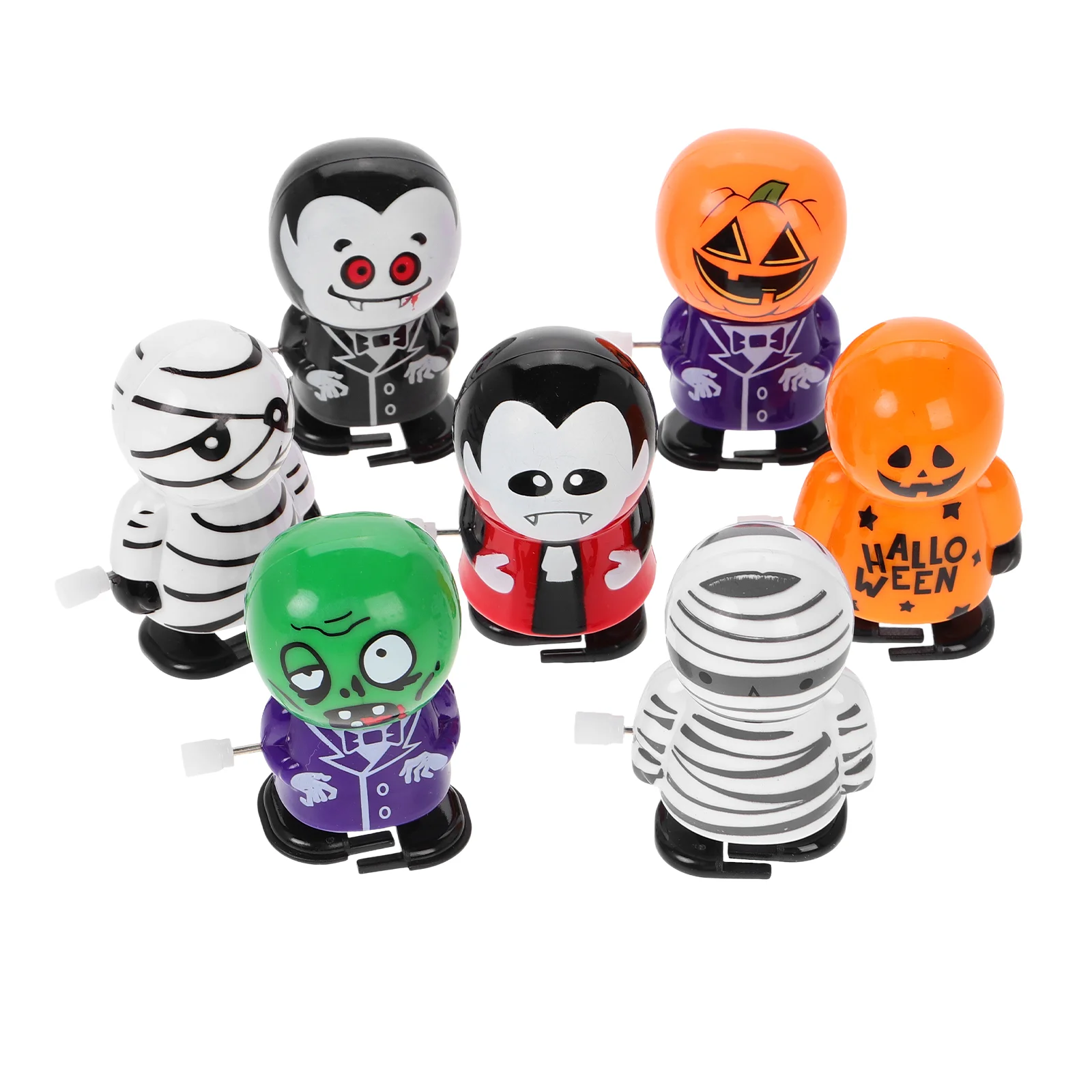 7 Pcs Wind up Vampire Halloween Wind-up Toys Cartoon Shaped Poo Plastic Walking