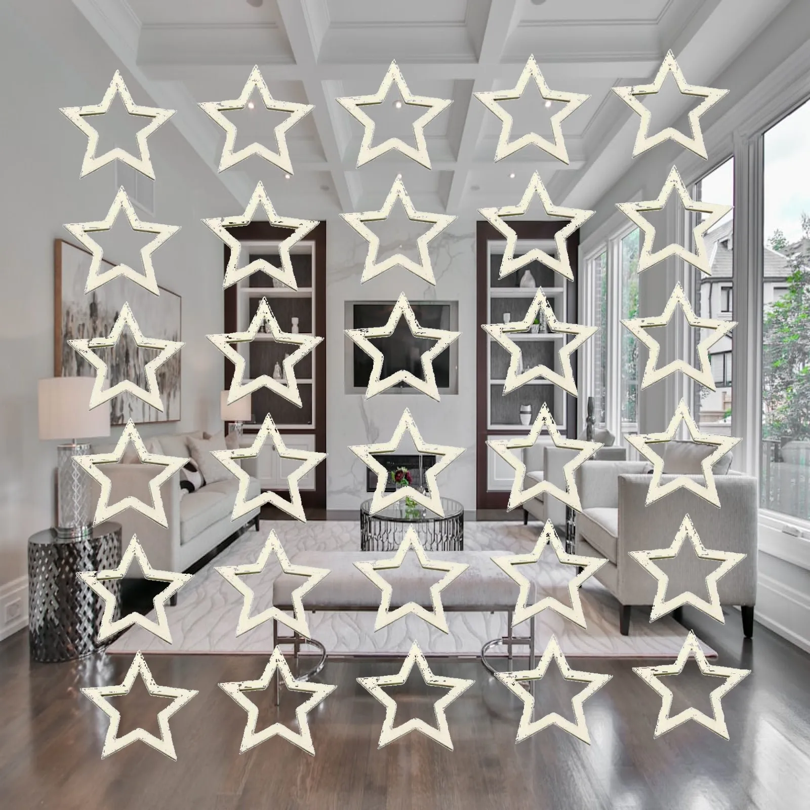 Blank Star Wooden Embellishment Pieces DIY Craft Wood Blocks for Home Decor and Classroom Painting Activities