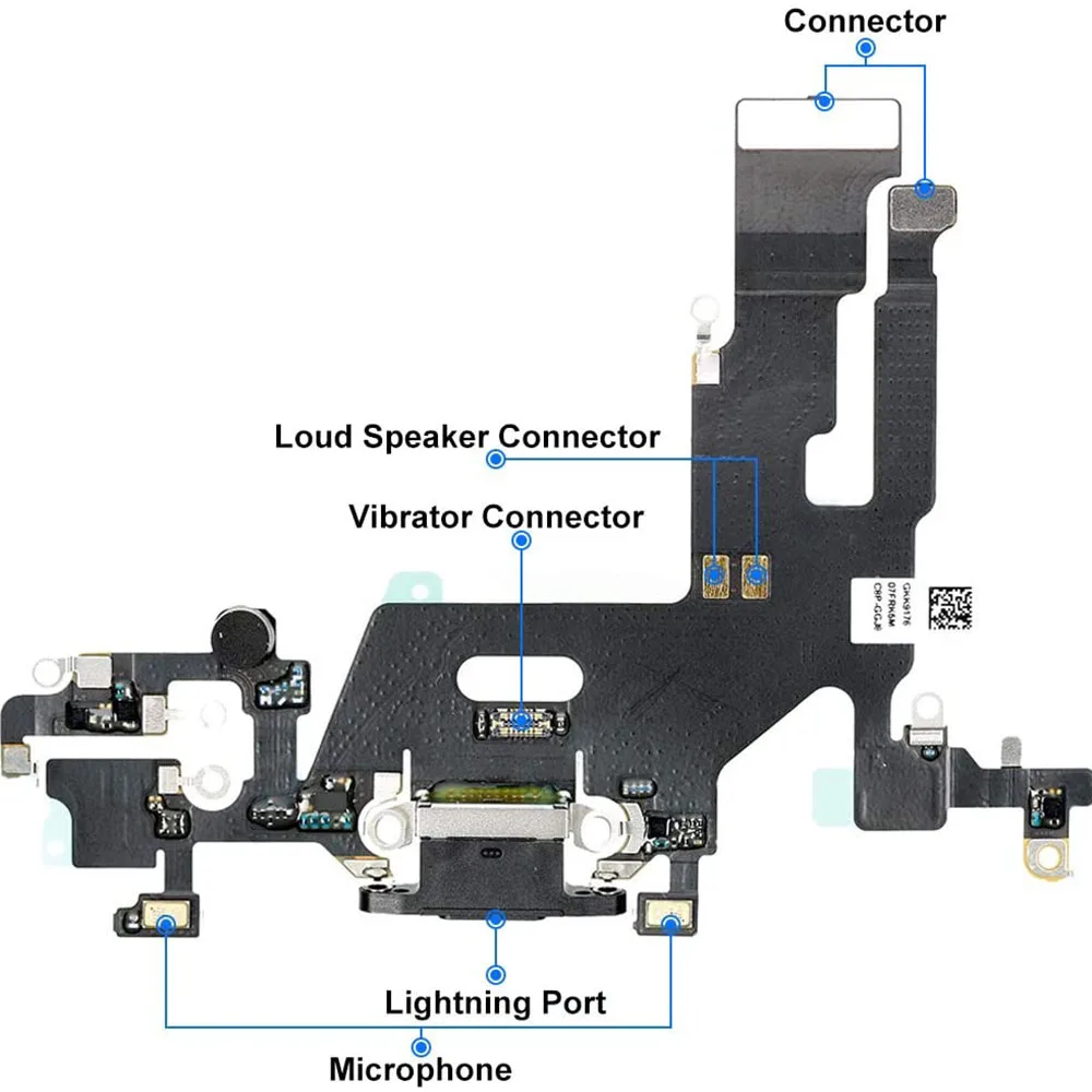 Charging Port USB Dock Flex Cable For iPhone 11 12 12Mini Pro Max Charger Microphone And Signal Antenna  Replacement