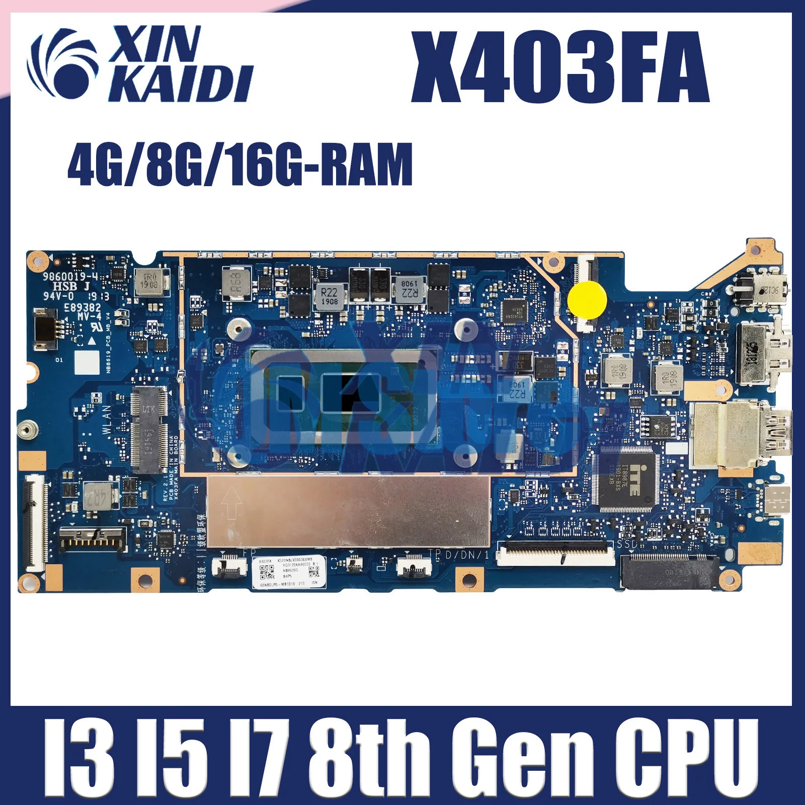 X403FA Mainboard For ASUS VivoBook X403F X403FAC I403F L403FA A403F F403F L403FAC Laptop Motherboard I3 I5 I7 4G/8G/16G