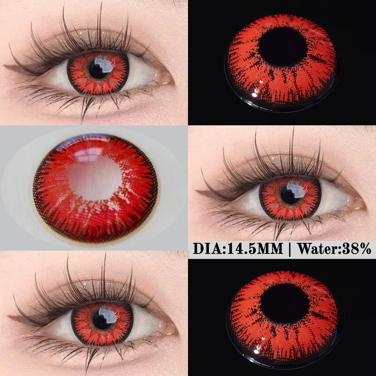 VISUASHOW Anime Cosplay Farbige Kontaktlinsen 6 Monate Einweg 1 Paar Violett Niedliche Große Augen Weiche Linsen für Cosplay Party Make-up – Detail 6