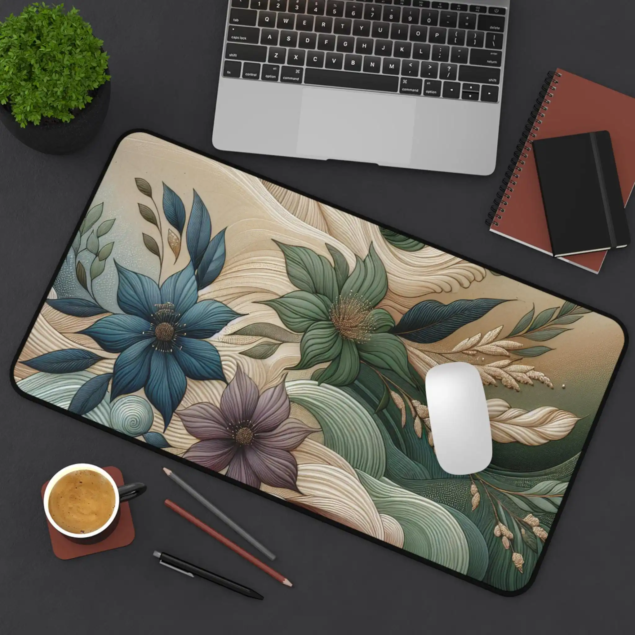 

Blue Floral Mouse Pad, Non-slip and Waterproof Gaming Mouse Pad,office Gaming Table Decorative Mat,the Perfect Gift for Friends.
