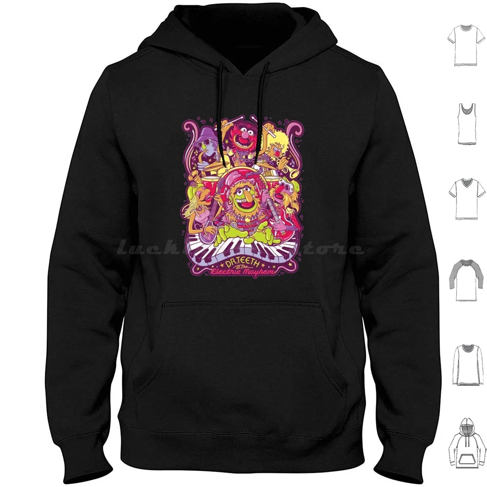 Animal Dr Teeth And The Electric Mayhem Hoodie Cotton Long Sleeve Animal Drummer The Show Animal Drummer The Show The Pets