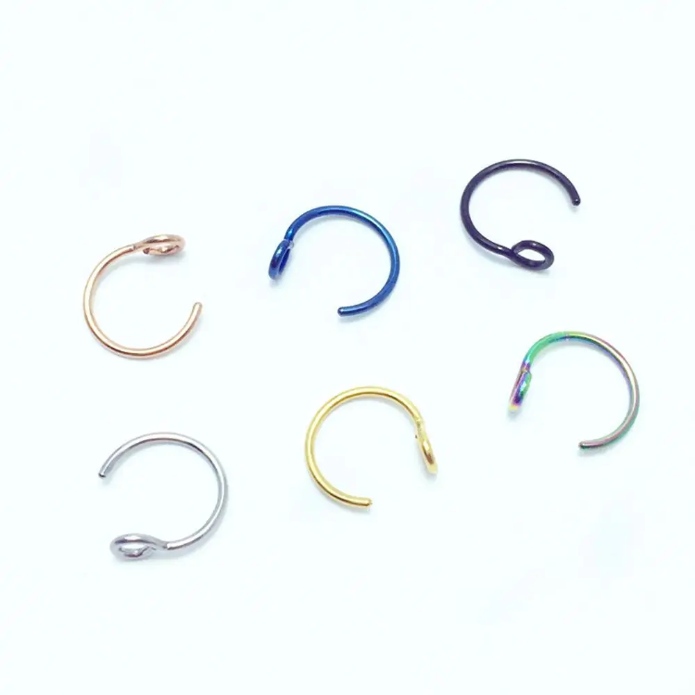 6colors Gift Women Men Jewelry Simple Fake Piercings Nose Ring Tragus Earrings Faux Nose Ring