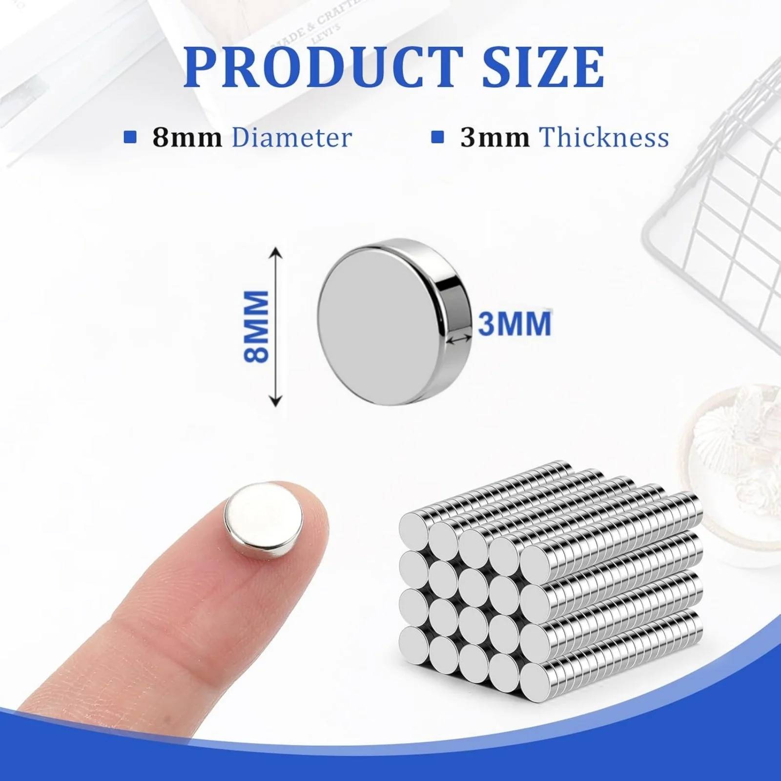 8x3mm Round Refrigerator Magnets, Small Fridge Magnets, Office Magnets, Whiteboard Magnets, Durable Mini Magnets,  Kitchen image 2