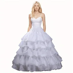 Petticoats for Women 4 Hoop Crinoline Petticoat for Wedding Dress 5 Ruffles Layers Ball Gown Half Slips Underskirt