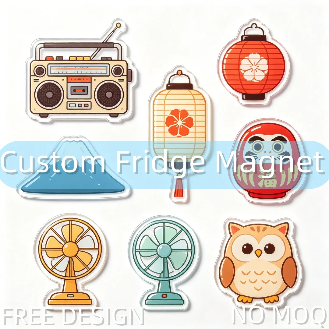 OEM Personalized Custom Acrylic Fridge Magnet 3d Cute Cartoon Magnetic Sticker for Decorate Simple Sign