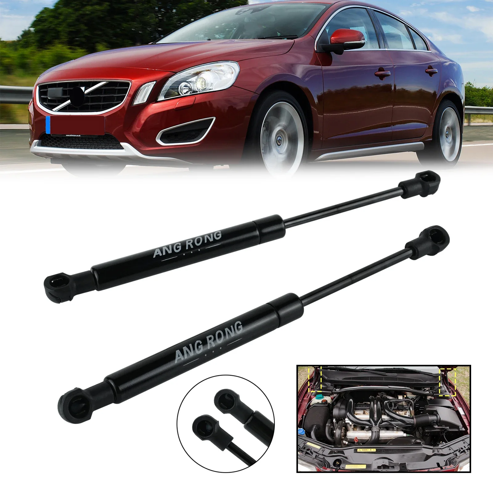 Do Volvo S60 S80 I V70 XC70 II Podnośnik przedniej maski silnika Podnośnik gazowy 400N