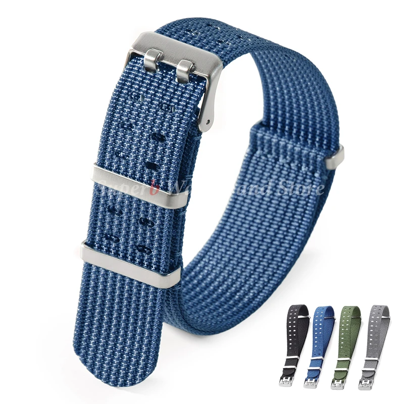 리브드 시계 스트랩 20mm 22mm 나일론 시계 밴드 세이코 오메가 시계 액세서리 군용 시계 밴드 스포츠 팔찌