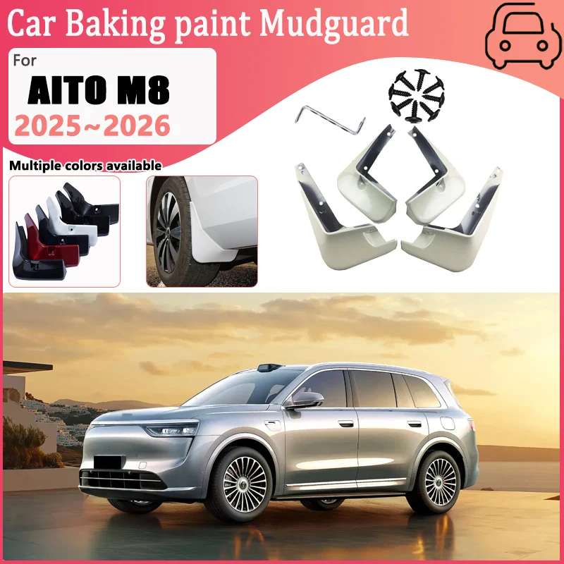 

Car Mudguards For AITO M8 2025 2026 Front Wheel Fender Baking Paint Mud Flaps Guards Splash Protect Mudflaps Auto Accessories