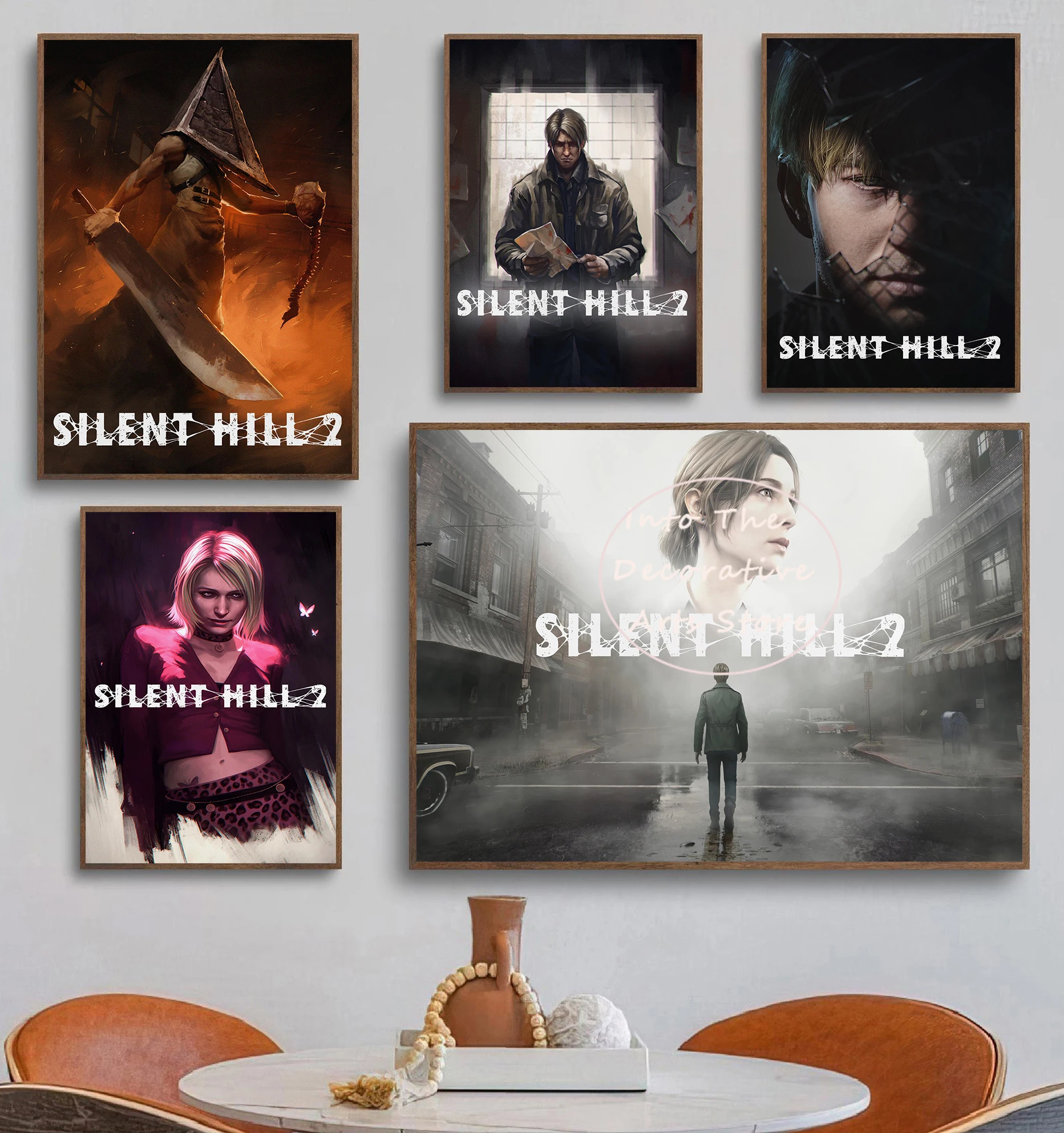 Silent Hill 1,2 Classic Horror Video Game Vintage Poster Canvas Painting Wall Art Pictures Home Game Room Decor Gift