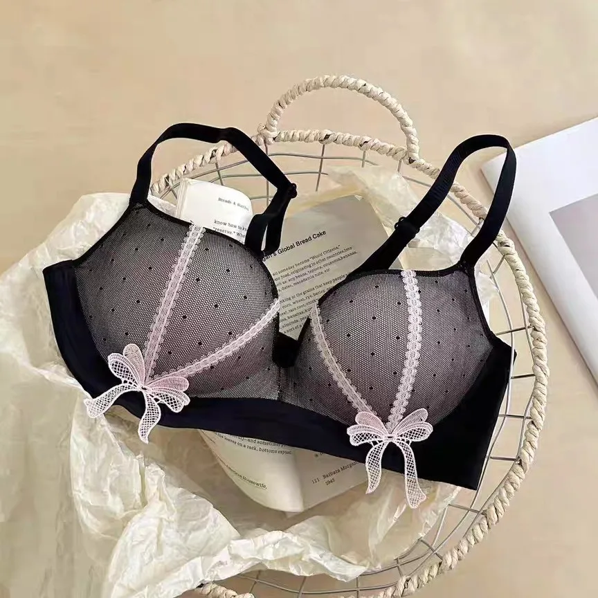 KUCLUT Pure Sensual Lace Without Empty Cups, Gathering Anti-sagging, and No Underwire Bra for Women
