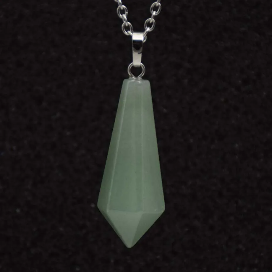 Natural Labradorite Rose Quartz Jasper Aventurine Facted Opal Crystal Malachite Sodalite Hexagon Bead Stone Pendant Jewelry