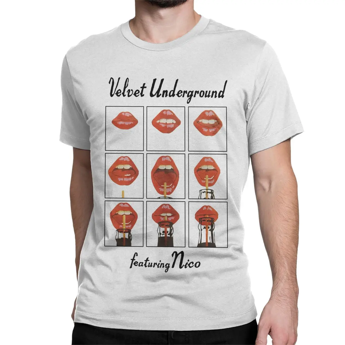 The Velvet Underground Rock Band T Shirts for Men Pure Cotton Vintage T-Shirt Crew Neck Tees Short Sleeve Tops New Arrival