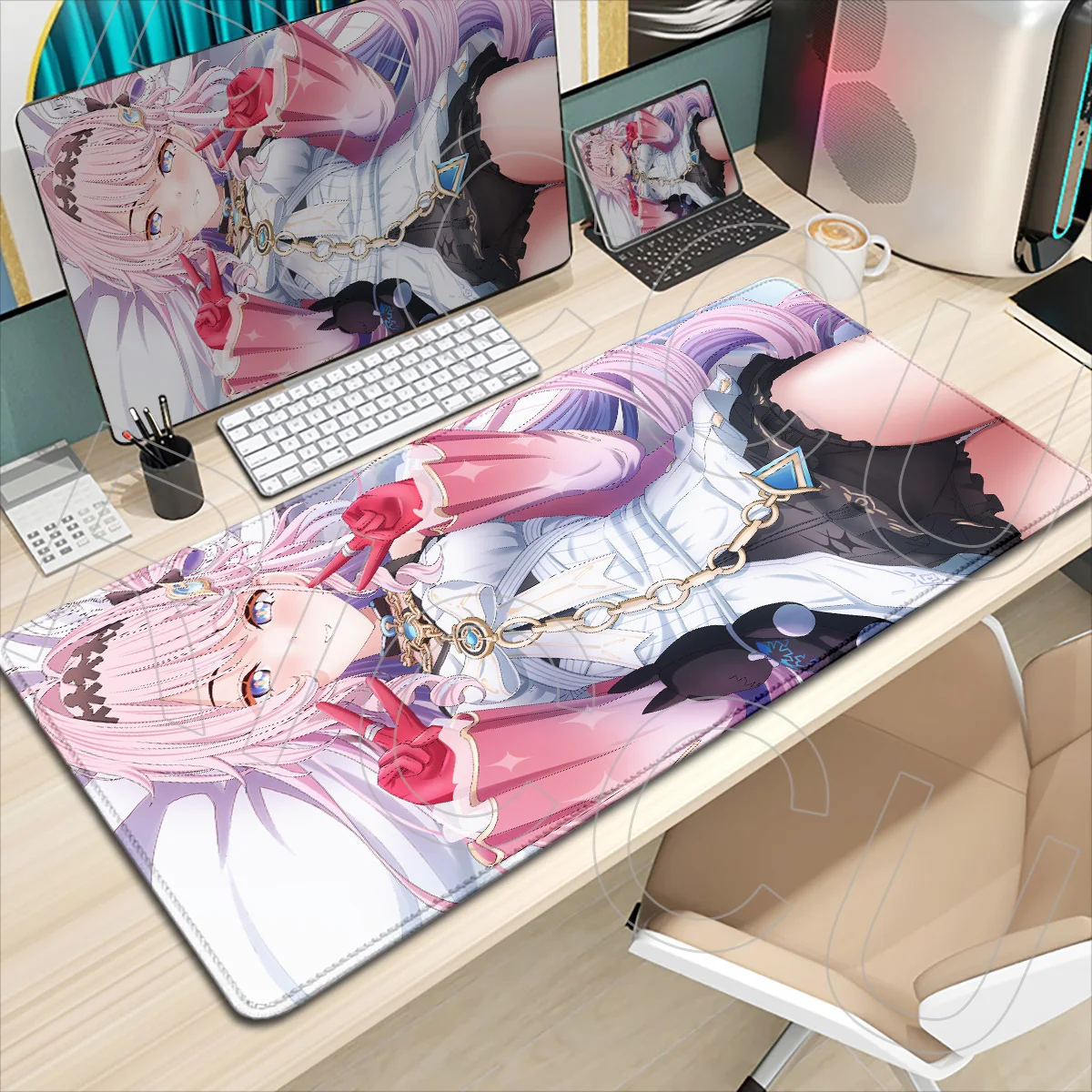 HD printing Kawaii Anime Girl Denia rapid response Wuthering Waves Gaming Mousepad Computer Keyboard Mouse Pad Rubber Desk Mat