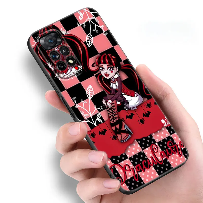 Monsters High Anime Phone Case For Xiaomi Redmi Note 7 8 9 10 11 8T 10T 9S 10S 11S 4G 11E 11T Pro 5G Soft TPU Black Cover