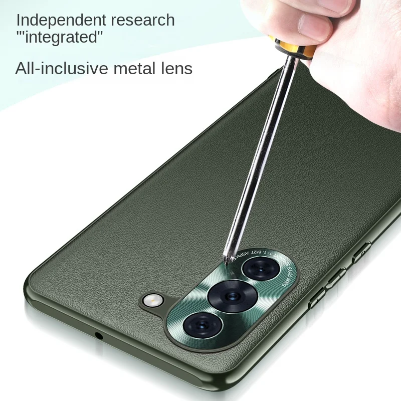 حافظة لهاتف هواوي نوفا 10 10 برو بعدسة معدنية جلدية متكاملة وسادة هوائية مضادة للسقوط ومضادة لبصمات الأصابع