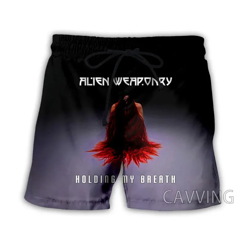 CAVING-Shorts de plage College en 3D pour hommes et femmes, Streetwear d'été, Shorts de survêtement décontractés à séchage rapide, ALIEN WEAPONRY Band