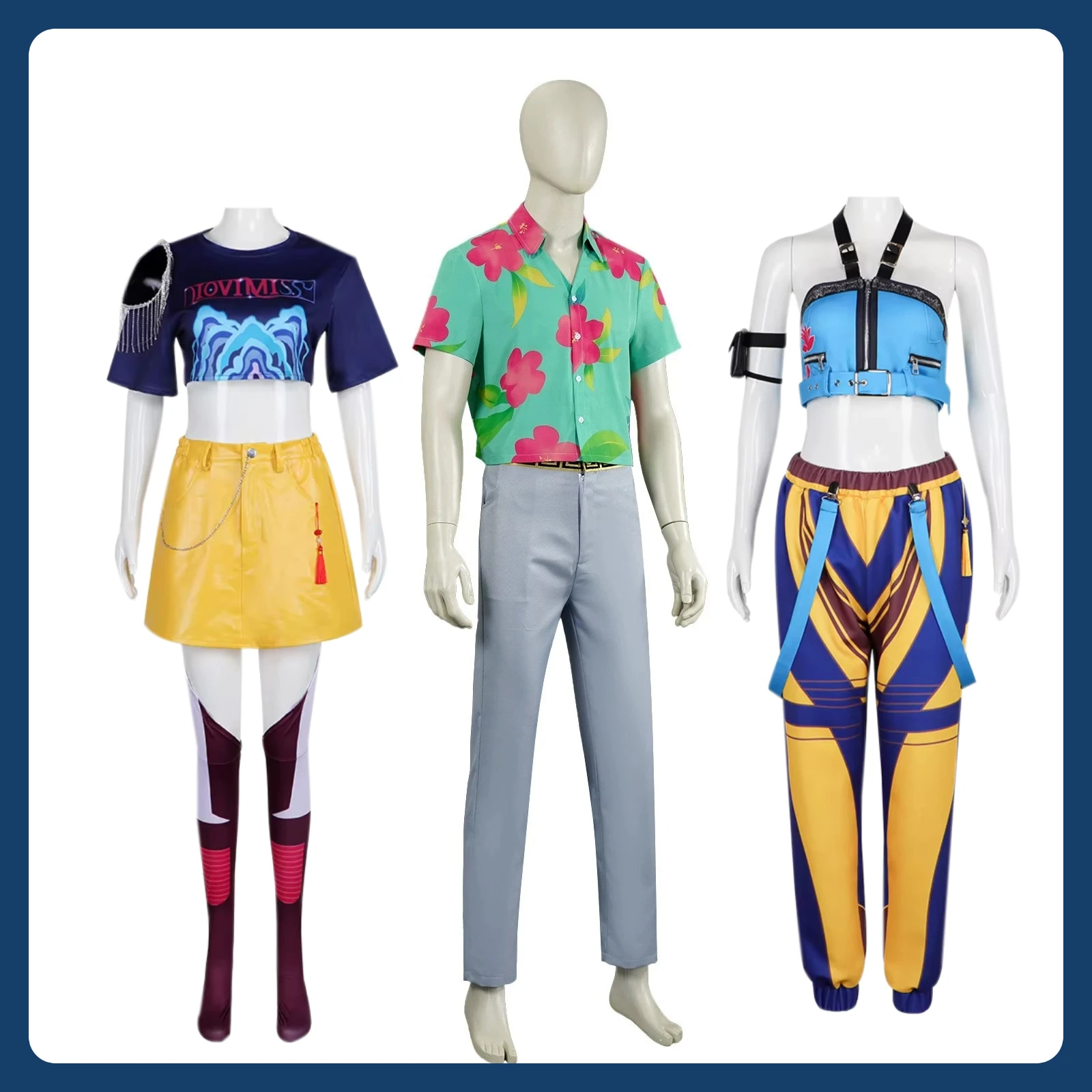 

Anime K-POP Cosplay Demon Hunters Saja Cosplay Costume Outfit Top Pant Halloween Carnival Disguise Suit