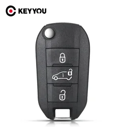 Keywe 2 szt. Obudowa pilota z kluczykiem samochodowym z klapką do Citroen C3 C4 C5 C6 dla Peugeot 308 4008 508 2014 2017 2019 HU83 VA2