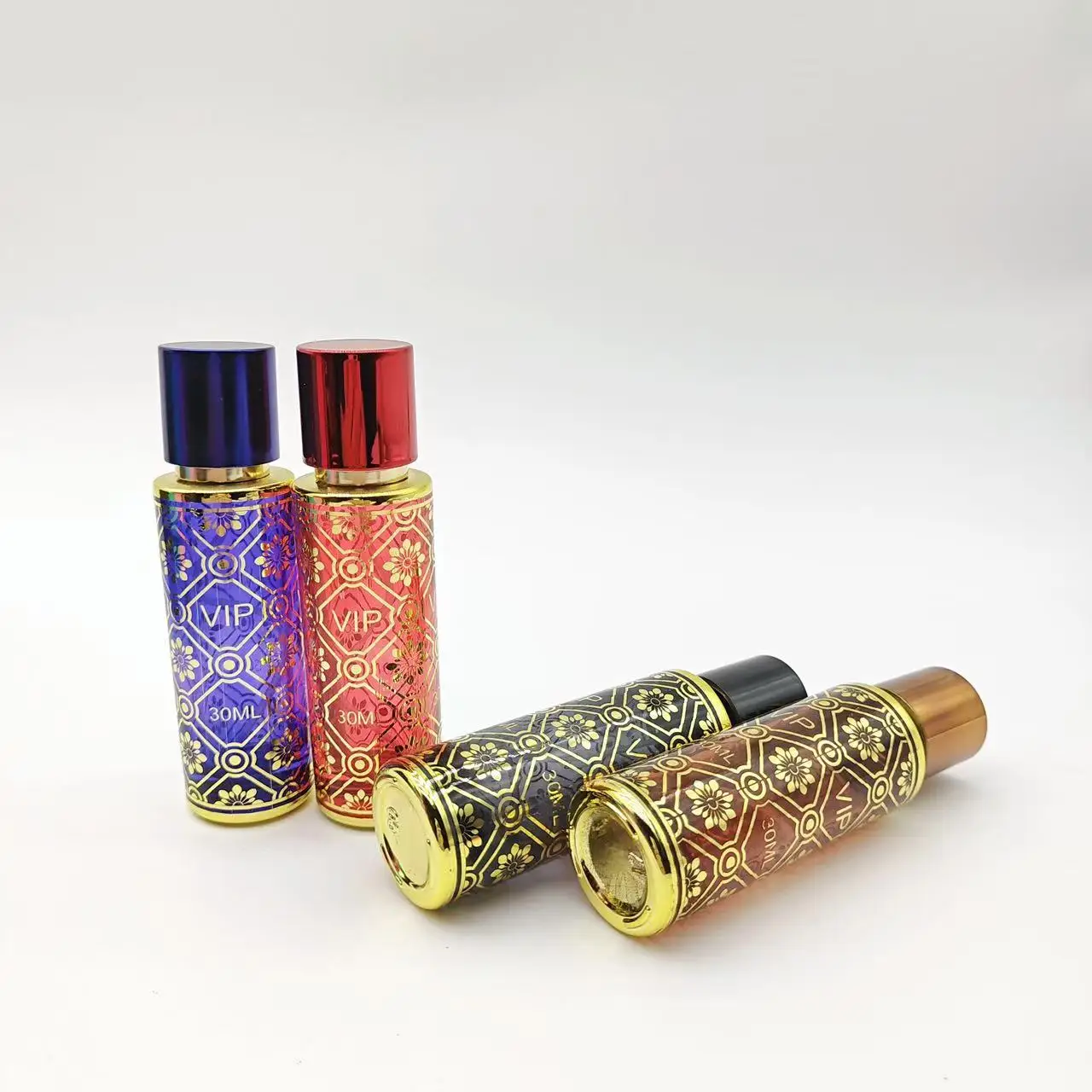 4 unidades mini garrafa de spray de perfume de vidro estilo árabe garrafa vazia garrafa de perfume vazia colorida