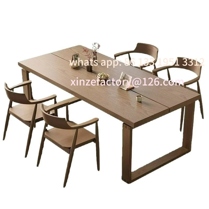 

Customizable Nordic Mobien All Solid Wood Dining Table Household Living Room Rectangle Log Dining Table Creative Solid Wood Dini
