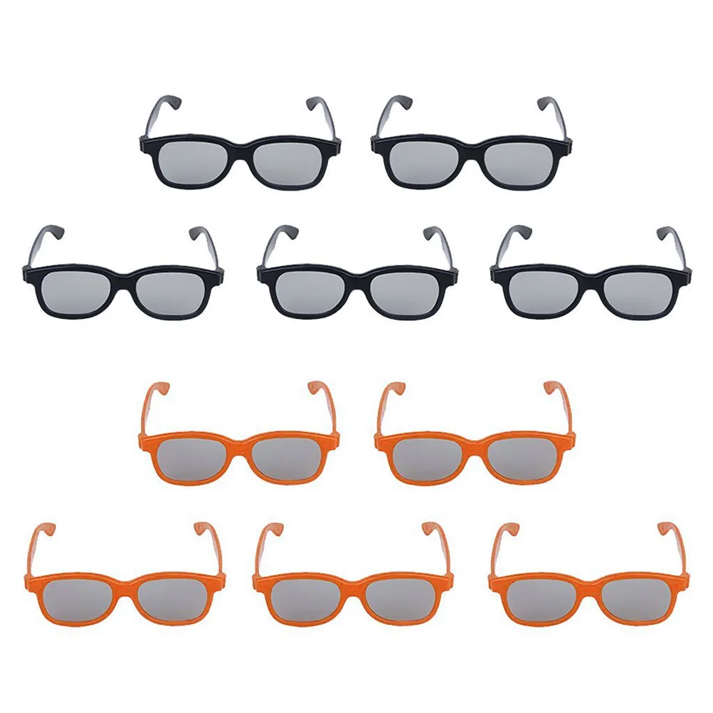 

10 Pairs For Movies Games Videos Polarizer Black Orange Size Abs Frame Viewing Effect Eyewear 3D Movie Glasses 3D