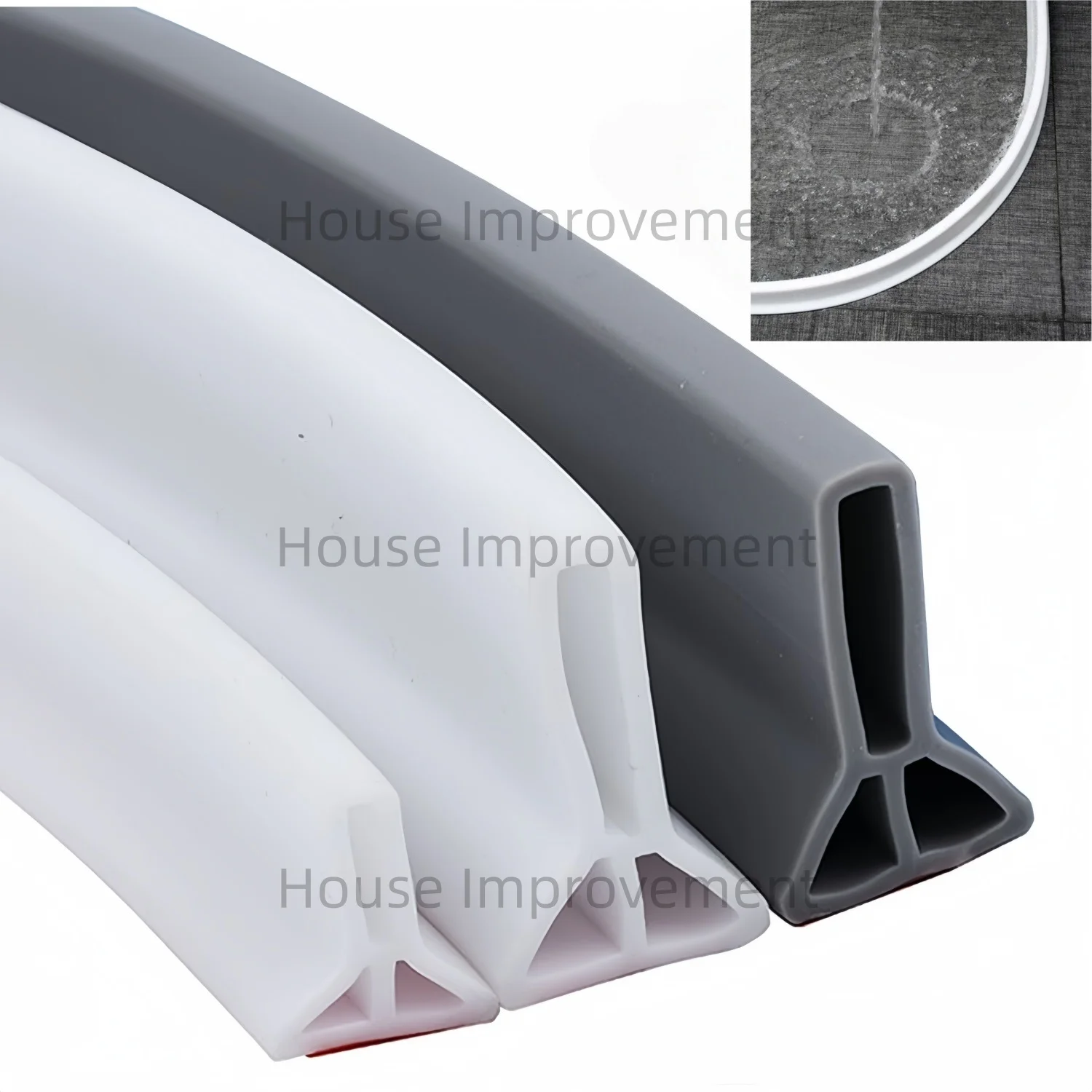 Shower Water Barrier Collapsible Self Adhesive Silicone Strip Trim Splash Guard Bendable Shower Threshold Water Barrier