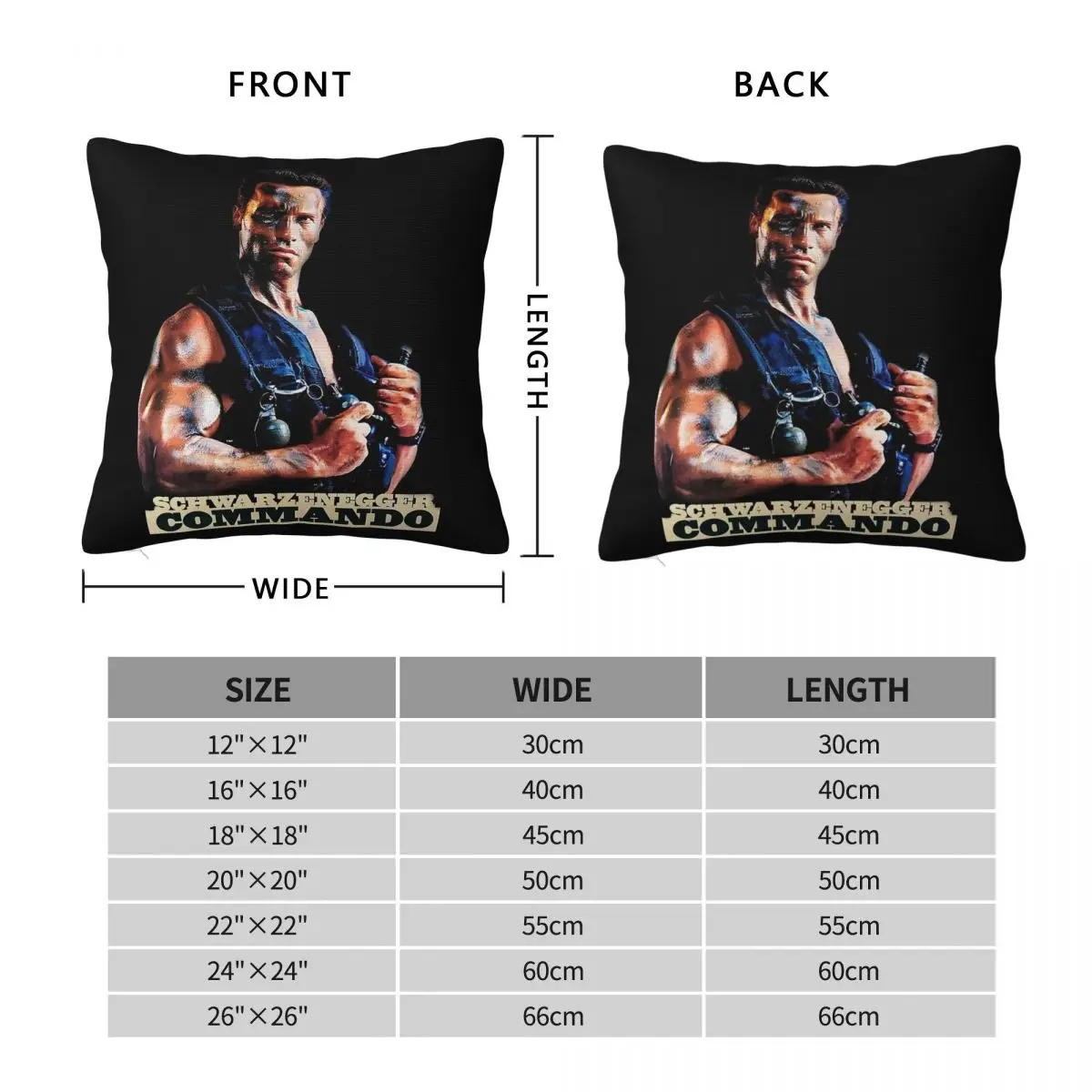 Commando Arnold Schwarzenegger Square Pillowcase Polyester Linen Velvet Pattern Zip Decorative Pillow Case Car Cover Wholesale