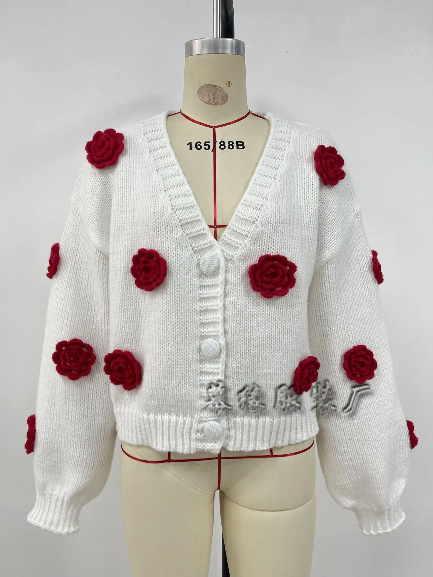 Cardigan Women Sweaters Knitted Floral V Neck Full Sleeve Jumpers Y2k Streetwear Elegant Floral Knit Open Stith Autumn Winter