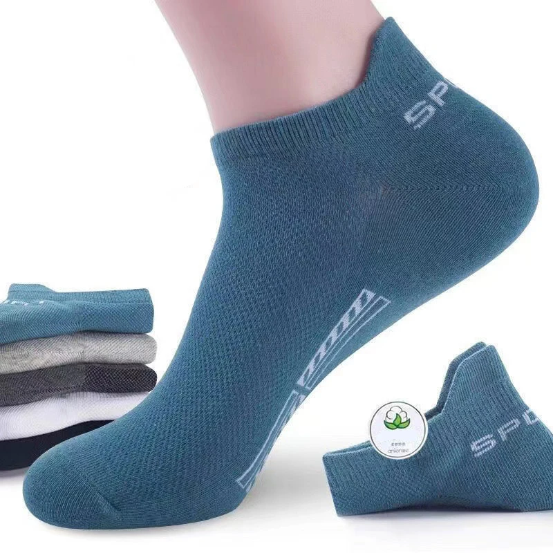 5 Paar hochwertige Herren Söckchen atmungsaktive Baumwolle Sports ocken Mesh lässig sportlich Sommer dünn geschnitten kurze Socken plus Größe