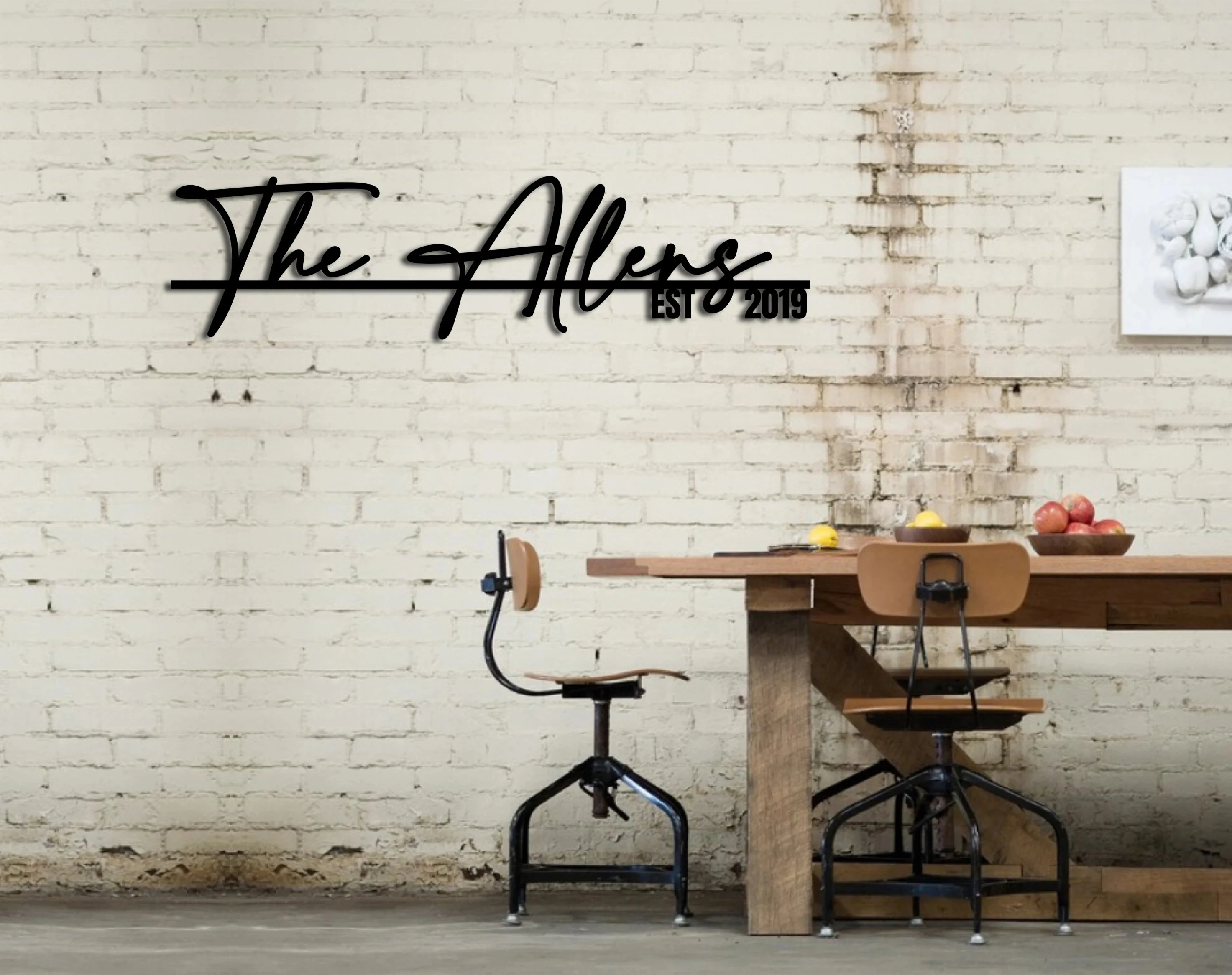 

Custom Personalized Metal Family Name Sign Last Name Wall Decor Wedding Gift Black Sign