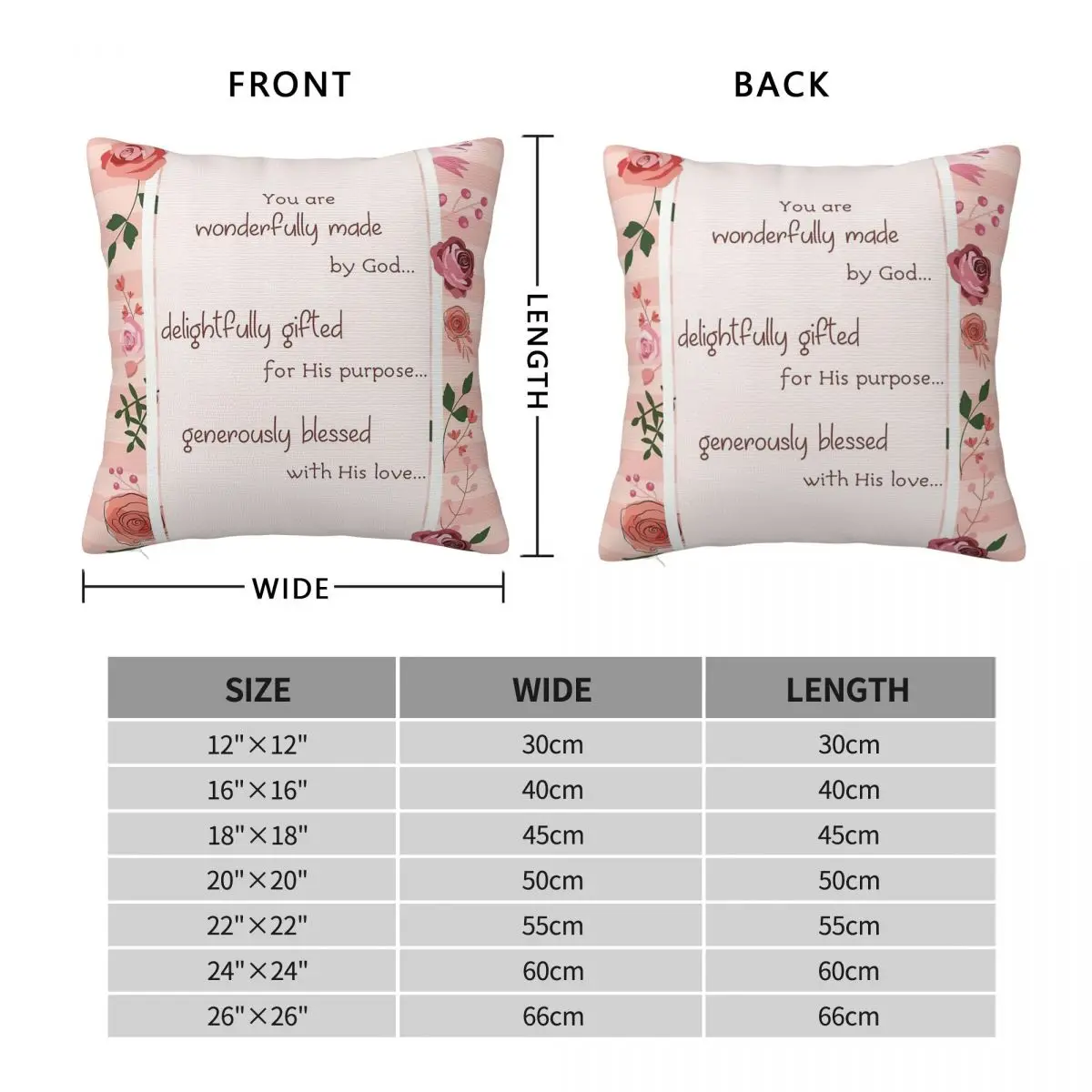 Bible Verse CHristian Quote Square Pillowcase Polyester Linen Velvet Pattern Zip Decor Throw Pillow Case Sofa Cushion Cover