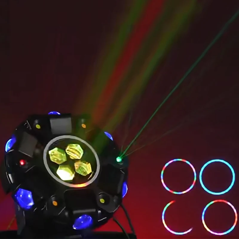 

НОВИНКА: Светодиодный прожектор с 6 лучами RGBW мощностью 150 Вт, эффектом ореола, DMX512, с эффектом сот и стробоскопом для дискотек и вечеринок