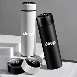 Car Stainless Steel Smart Thermos Mug Thermos LED Display Temperature For Jeep Renegade Patriot Wrangler Cherokee Compass Trail