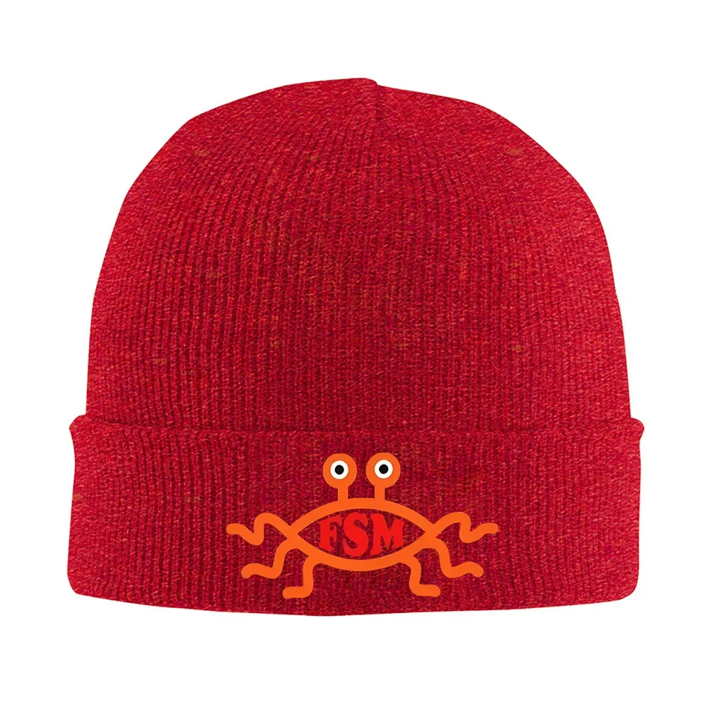 2026 Flying Spaghetti Monster orange creature eyes Men Women Unisex Knitted Hat Beanie Pullover Cap Winter Thermal Warm Christma view 5