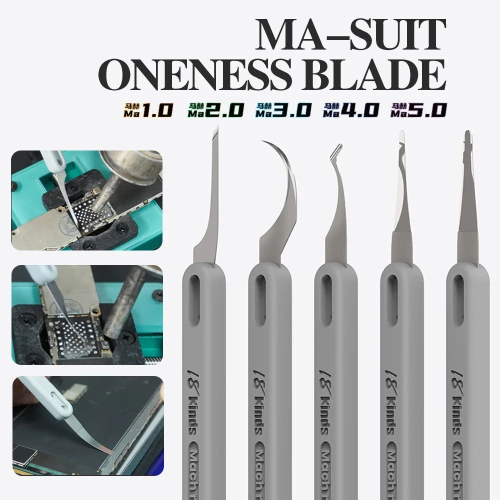 18Kinds Ma-ONENESS BLADE Precision Repair Blades with Heat-Resistant Handle for IC CPU Mobile Phone Maintenance DIY Repair Tools