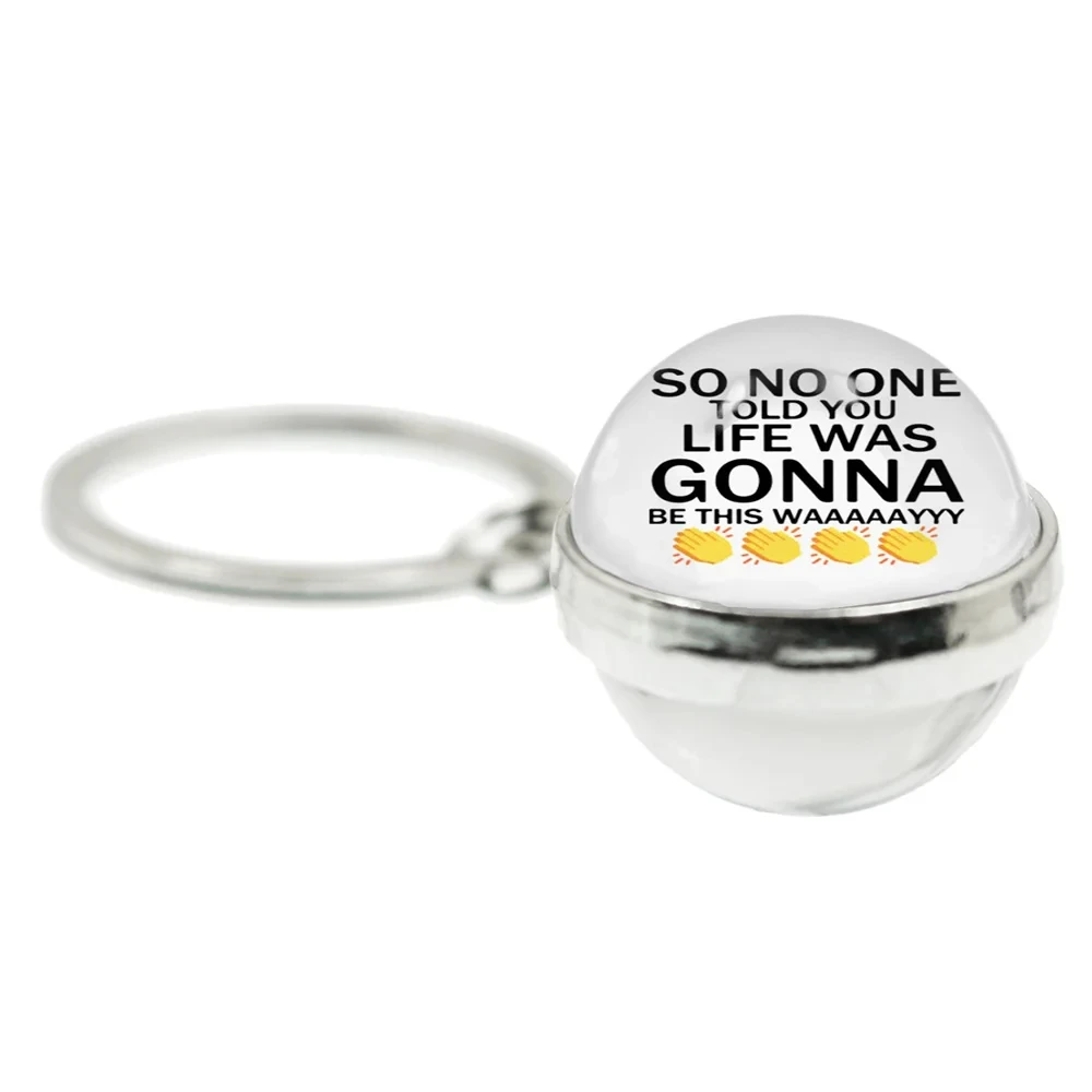 Friends TV Show Spherical Keychain 25th Anniversary Series Cartoon Fun Pattern 20mm Glass Cabochon Double-Sided Keychain