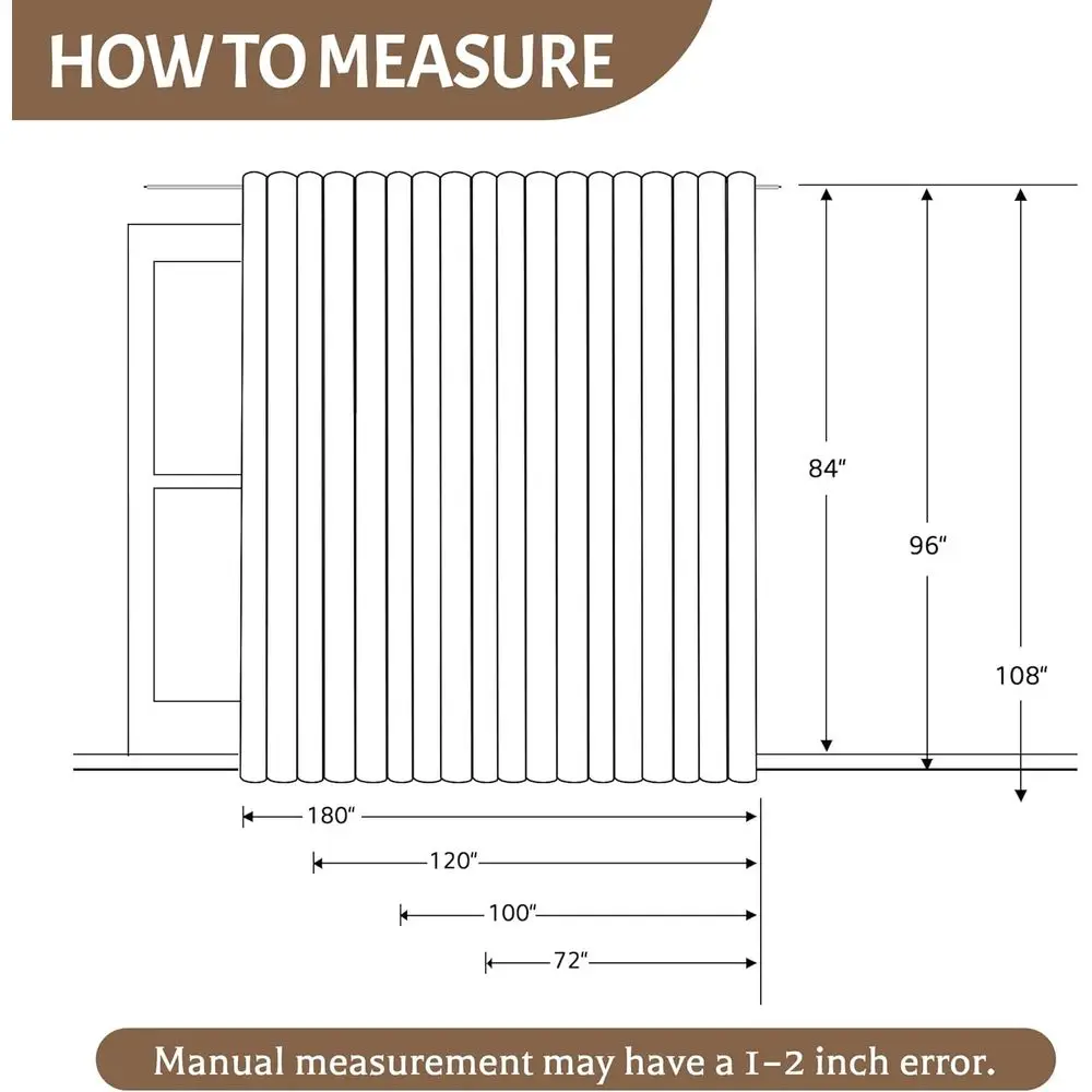 Verdunkelbare wärmeisolierte Vorhänge, 2,4 m breit, für Wohn- und Schlafzimmer, 100 x 84 cm