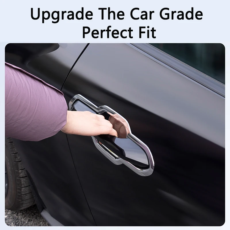 

QHCP Car Door Handle ABS Outer Door Handle Decorative Frame Cover Door Bowl Protection Sticker For Ford Mustang 2024 Accessories