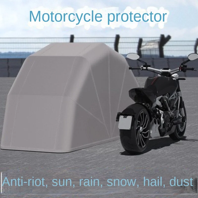 2.6 meter semi-automatic galvanized motorcycle canopy folding shed, windproof, dustproof, and rainproof shed, motorcycle garage