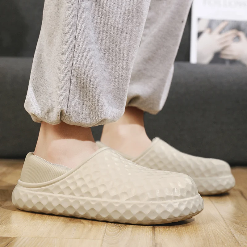 

Водонепроницаемые и противоскользящие осенние и зимние новые модные износостойкие удобные повседневные дышащие теплые хлопковые тапочки